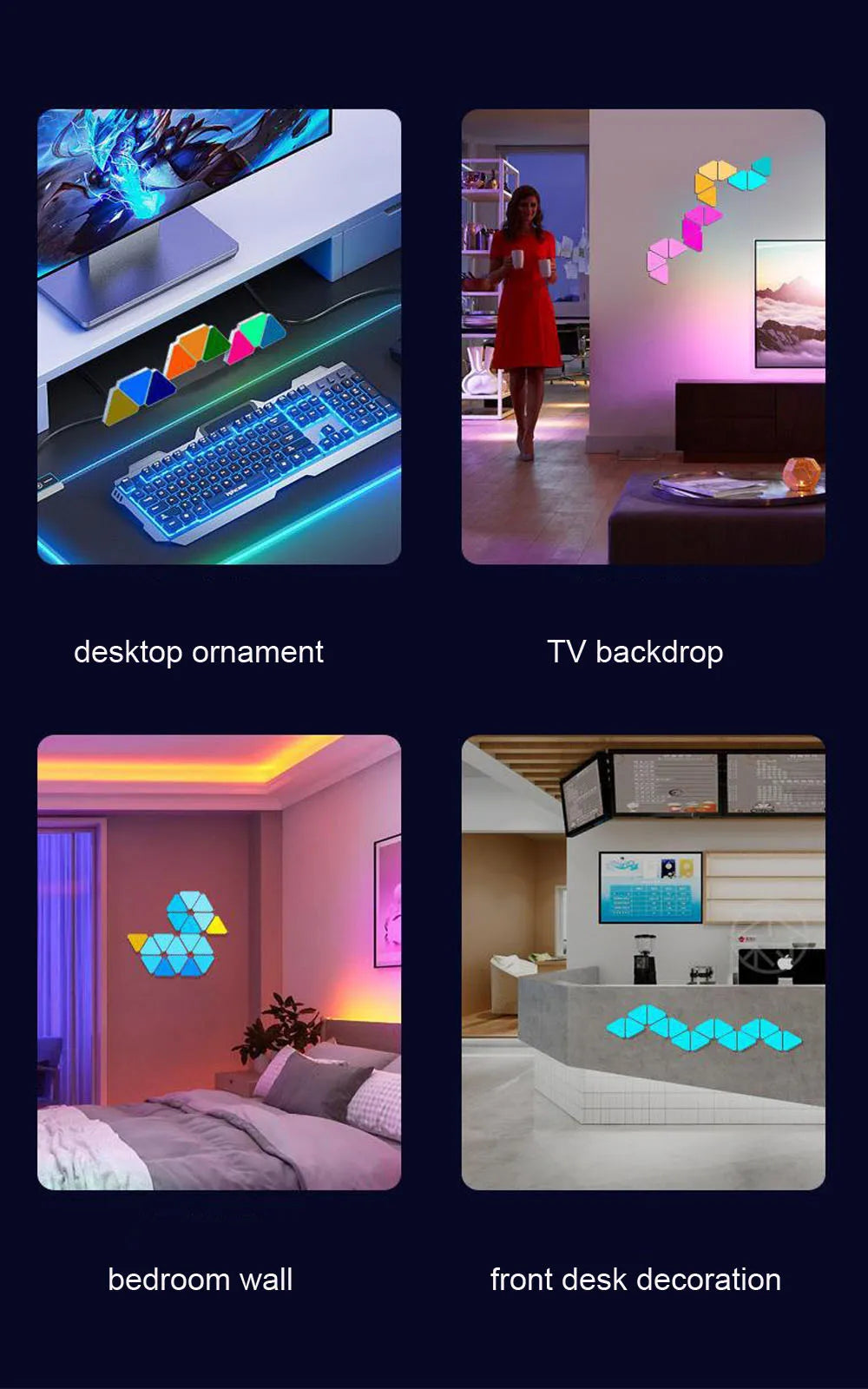 Lámpara Cuántica LED RGB de Pared