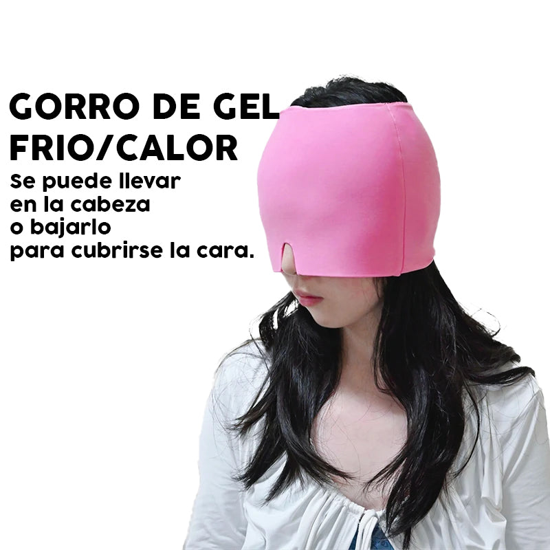 Gorro de Gel Frío para Migrañas, Dolores de Cabeza y Estrés