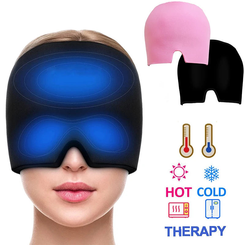 Gorro de Gel Frío para Migrañas, Dolores de Cabeza y Estrés