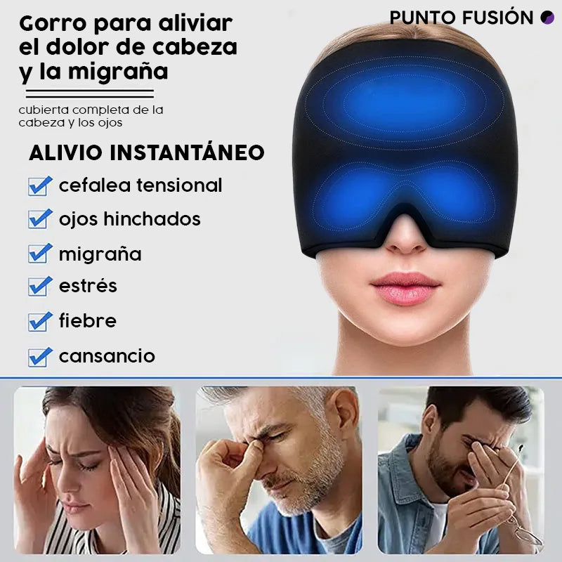 Gorro de Gel Frío para Migrañas, Dolores de Cabeza y Estrés
